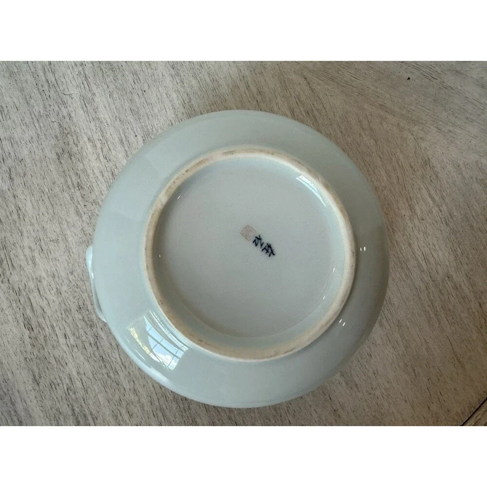 Japanese Celadon Blue-Large Tureen Covered Pot‎ Vintage Signed